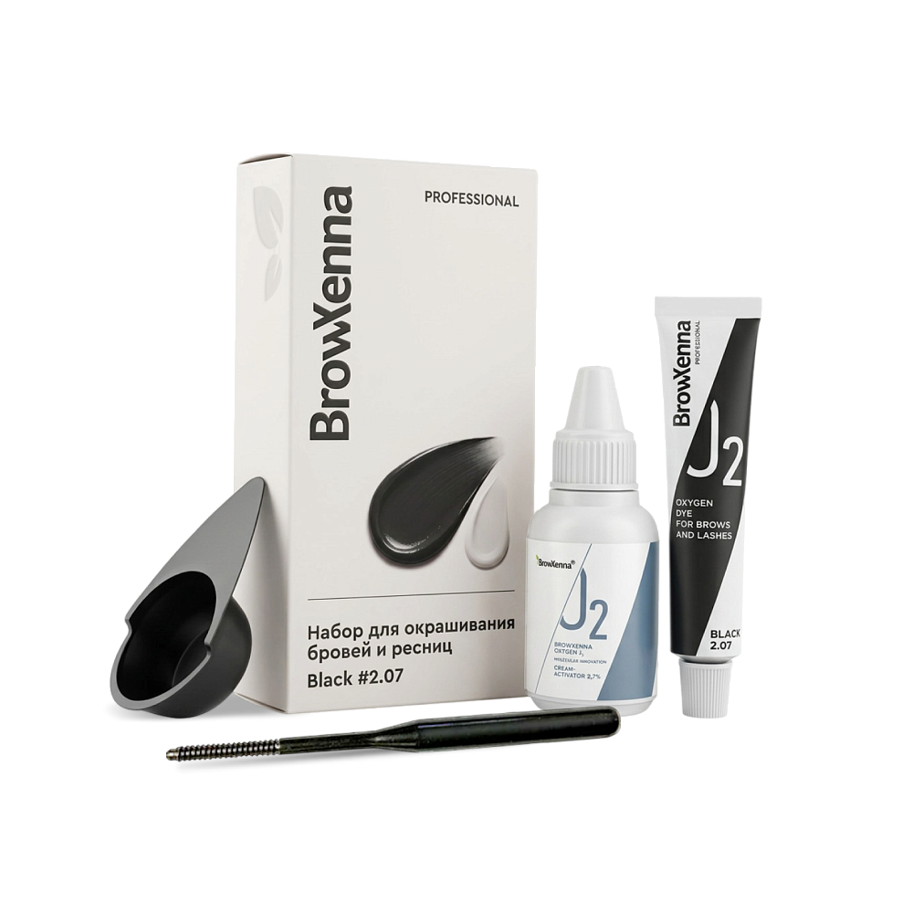 Набор для окрашивания бровей и ресниц BrowXenna® OXYGEN J2 (краска + оксид) - детальное фото