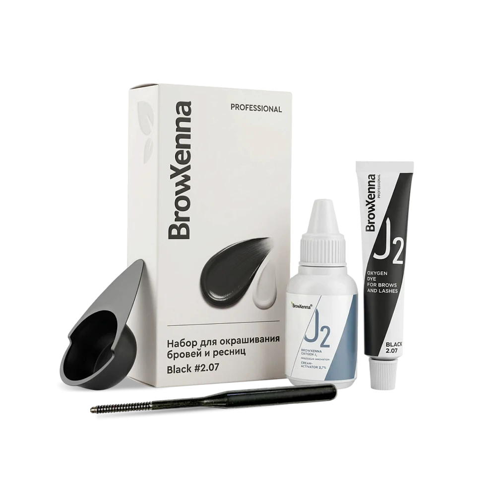 Набор для окрашивания бровей и ресниц BrowXenna® OXYGEN J2 (краска + оксид) - детальное фото