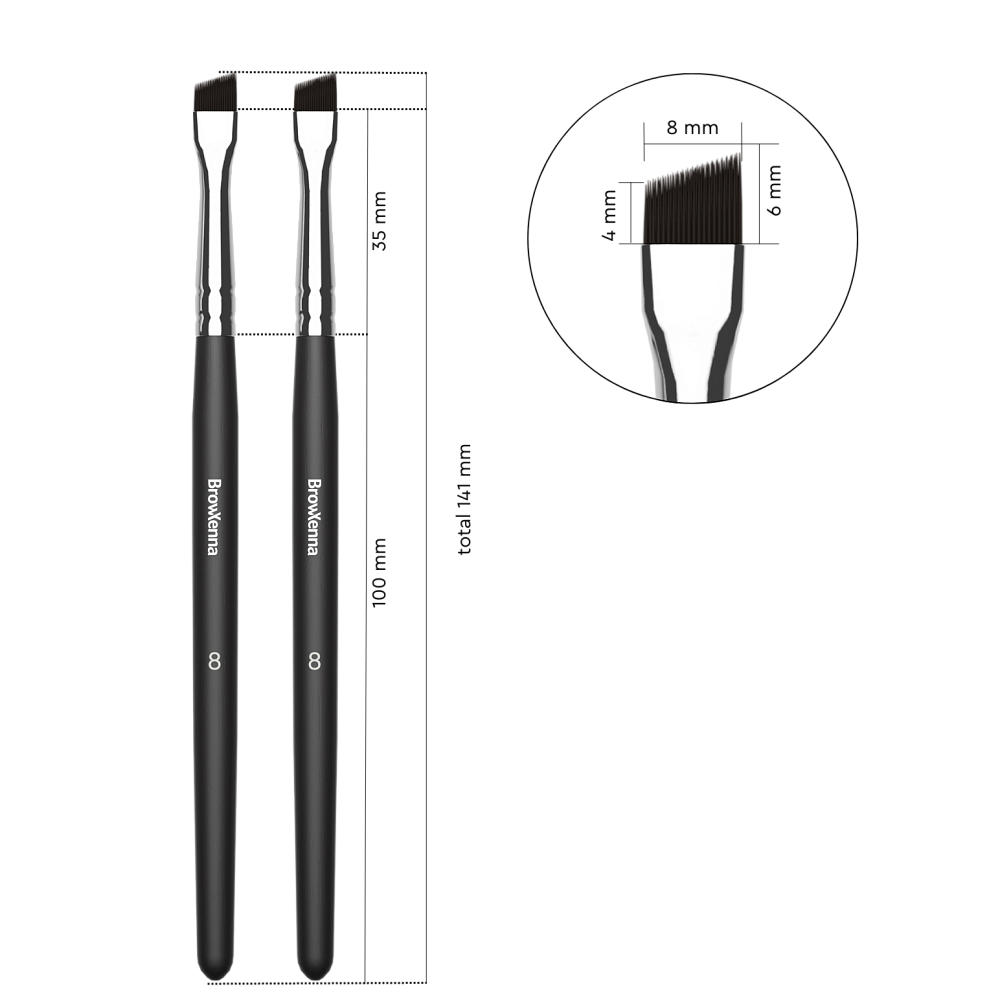 Набор кистей №8 BrowXenna® (скошенные) - детальное фото