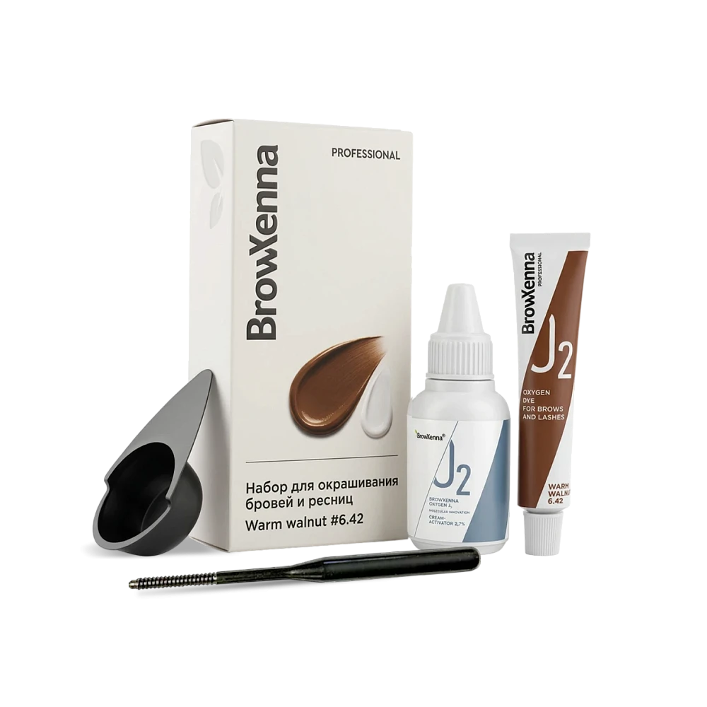Набор для окрашивания бровей и ресниц BrowXenna® OXYGEN J2 (краска + оксид) - детальное фото