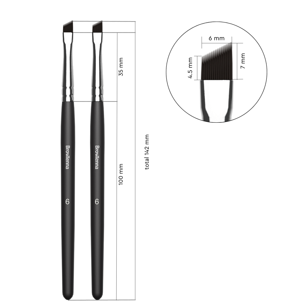Набор кистей №6 BrowXenna® (скошенные) - детальное фото