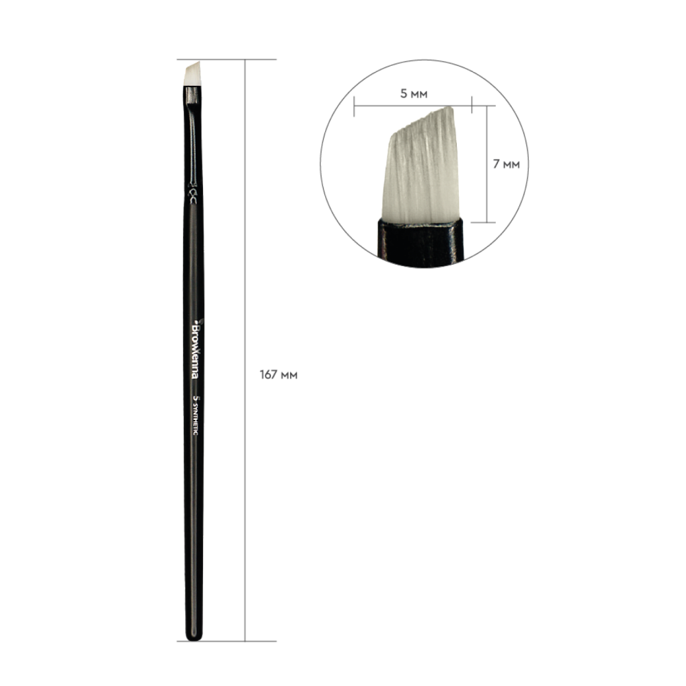 Кисть для бровей Synthetic BrowXenna® №5 (скошенная) - детальное фото