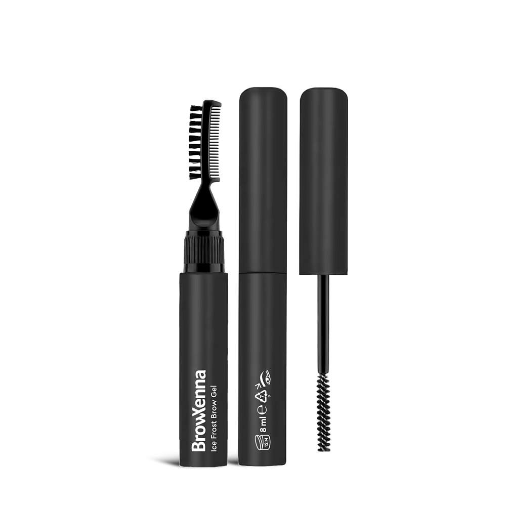 Гель для сверхсильной Фиксации бровей, Эффектом Лами и Двойными Щеточками Ice Frost Brow Gel, Туба  BrowXenna - детальное фото