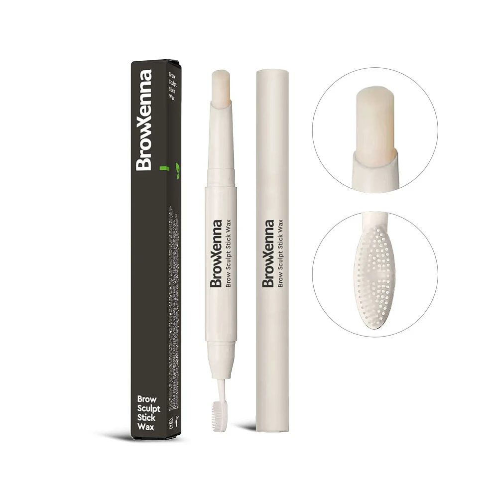 Воск-стик для укладки и ухода за бровями с щеточкой Brow Sculpt Stick Wax BrowXenna - детальное фото