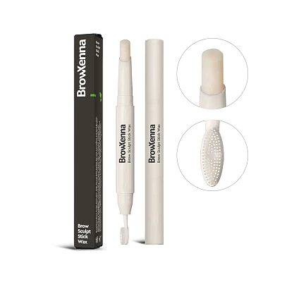 Воск-стик для укладки и ухода за бровями с щеточкой Brow Sculpt Stick Wax BrowXenna