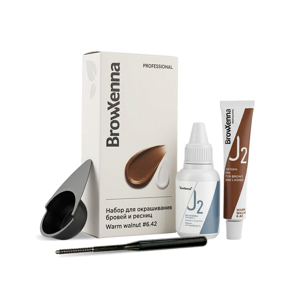 Набор для окрашивания бровей и ресниц BrowXenna® OXYGEN J2 (краска + оксид) - детальное фото