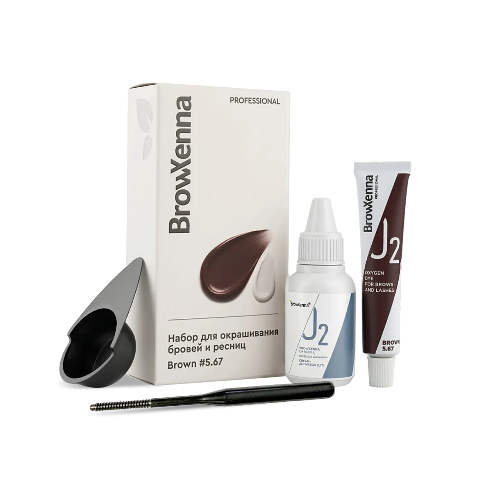 Набор для окрашивания бровей и ресниц BrowXenna® OXYGEN J2 (краска + оксид) - детальное фото