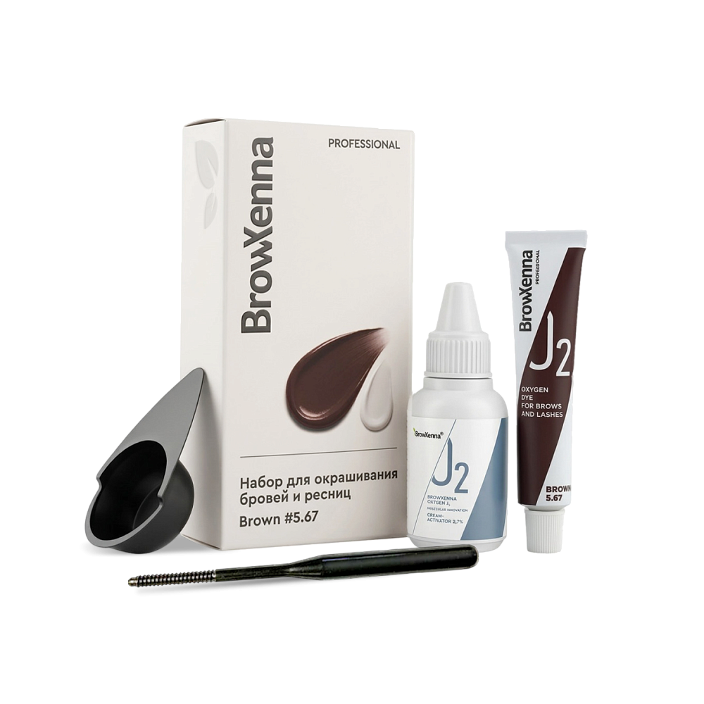 Набор для окрашивания бровей и ресниц BrowXenna® OXYGEN J2 (краска + оксид) - детальное фото